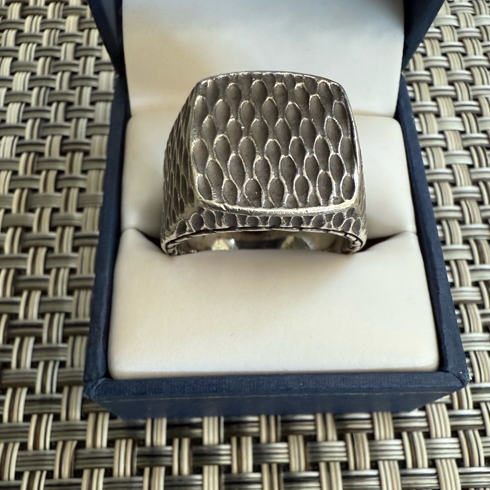 John Hardy Silver Patterned Men's Ring - image 1